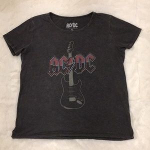 AC/DC CLASSIC LOGO AMPLIFIED LADIES WOMENS T SHIRT